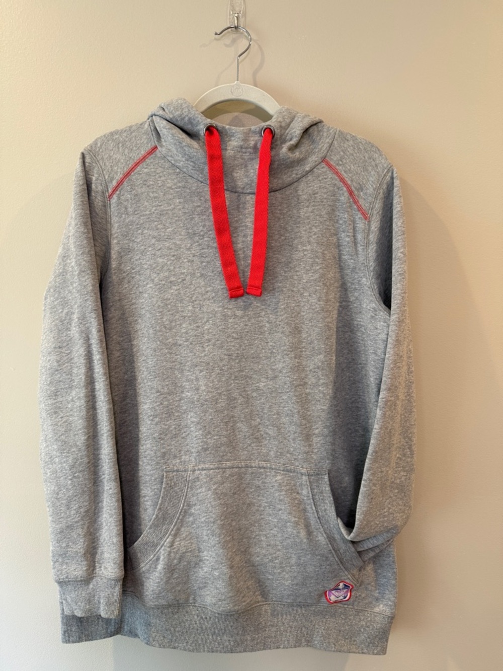 Roxy Women’s Gray Hoodie with Coral Drawstrings